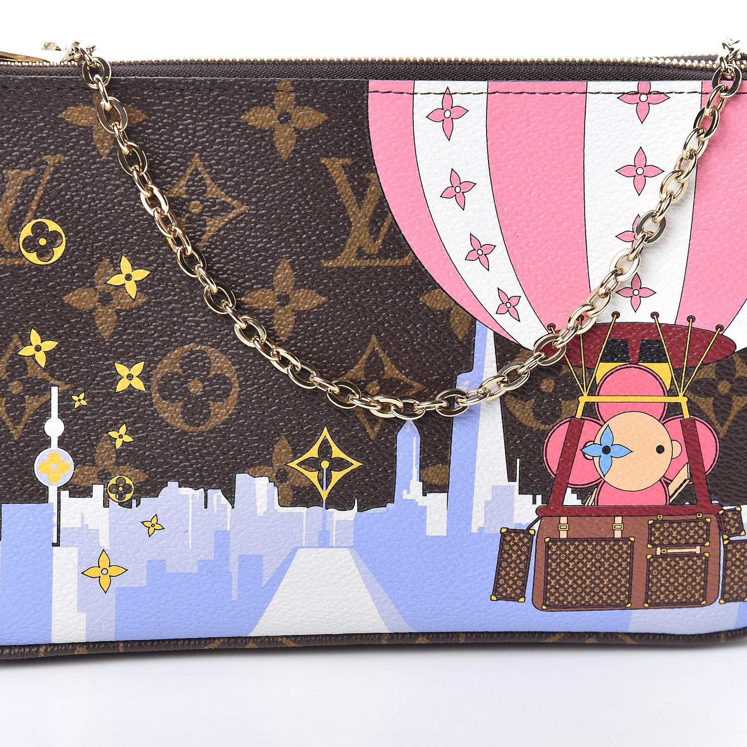 Louis Vuitton Monogram 2019 Christmas Animation Double Zip Pochette 10 of 10