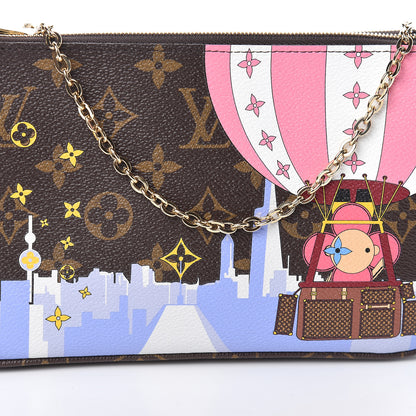 Louis Vuitton Monogram 2019 Christmas Animation Double Zip Pochette 10 of 10