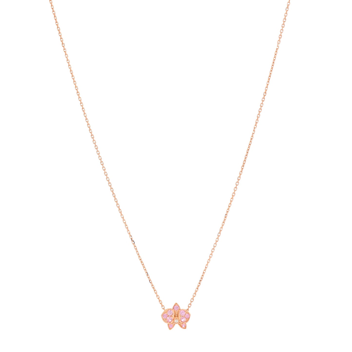 18K Pink Gold Diamond Pink Sapphire Caresse D'Orchidees Par Cartier Necklace