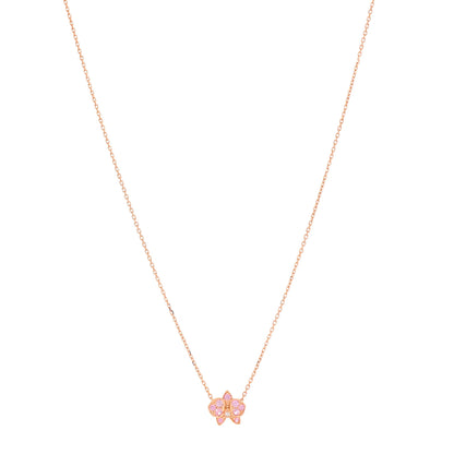 Cartier 18K Pink Gold Diamond Pink Sapphire Caresse D'Orchidees Par Cartier Necklace 1 of 5