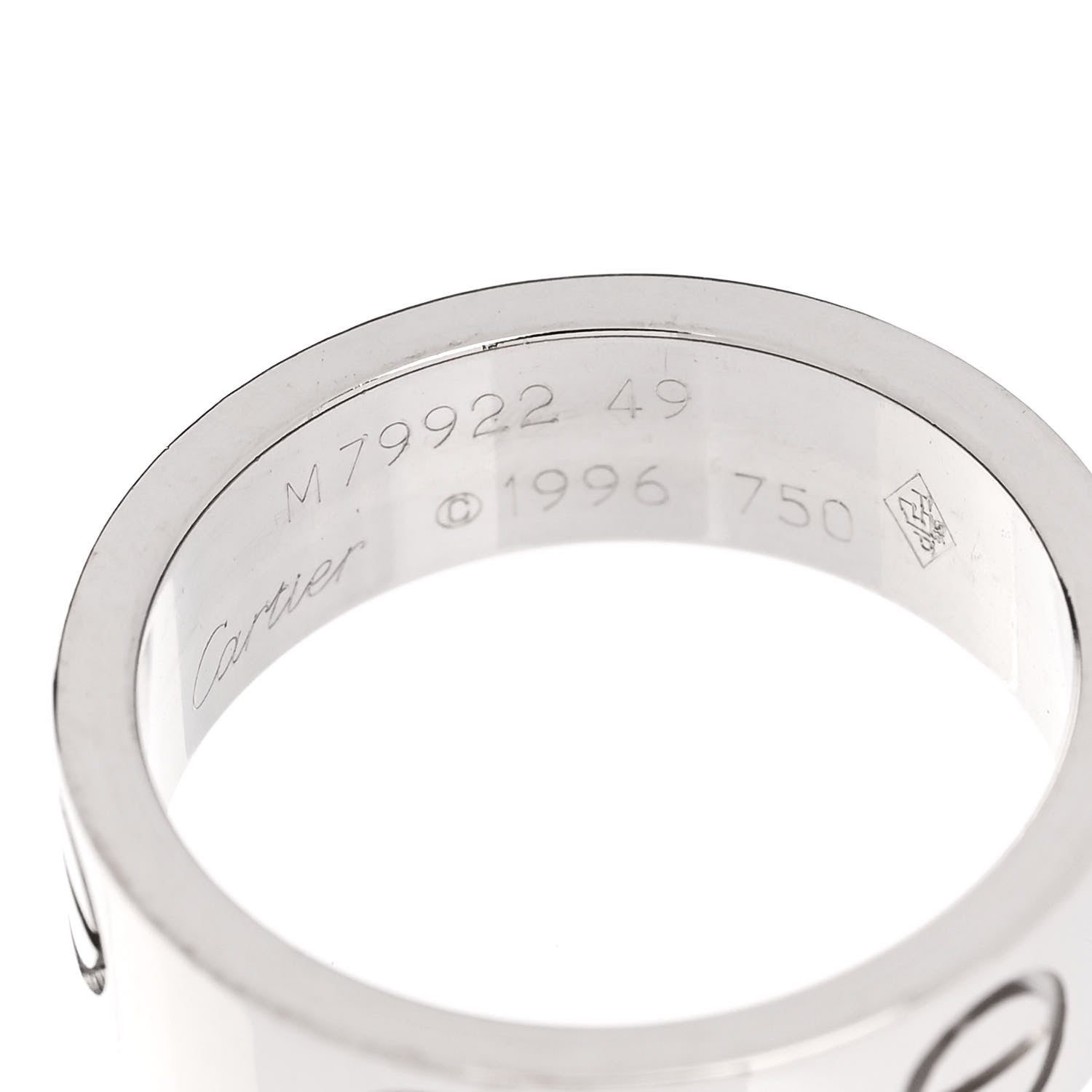 Cartier 18K White Gold 5.5mm LOVE Ring 49 4.75 4 of 4