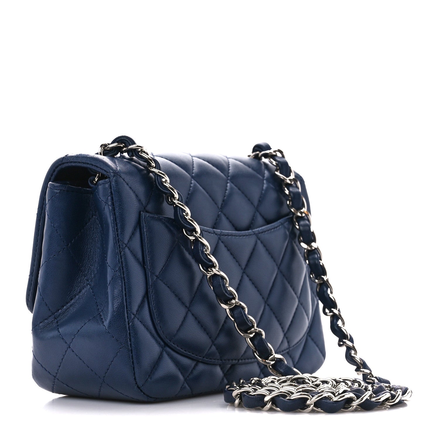 Chanel Lambskin Quilted Mini Square Flap Navy 3 of 11