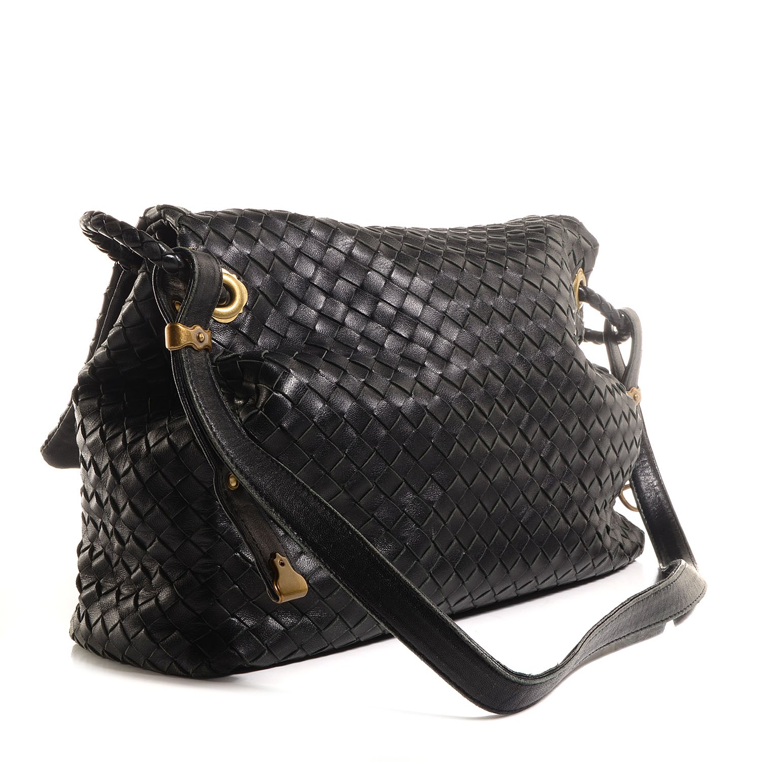 Bottega Veneta Nappa Intrecciato Flap Shoulder Bag Nero Black 3 of 8