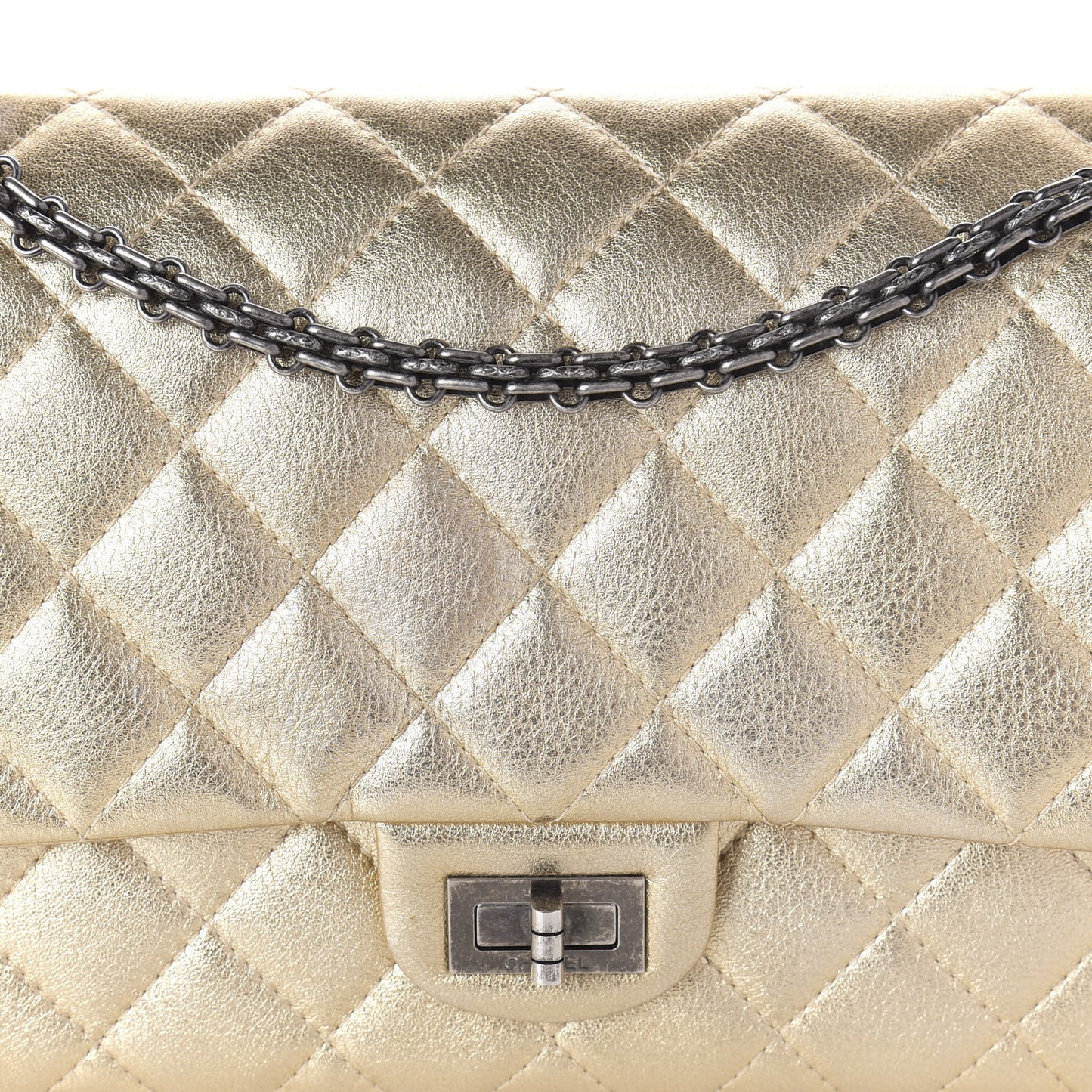 Metallic Calfskin Quilted 2.55 Reissue 226 Flap Gold