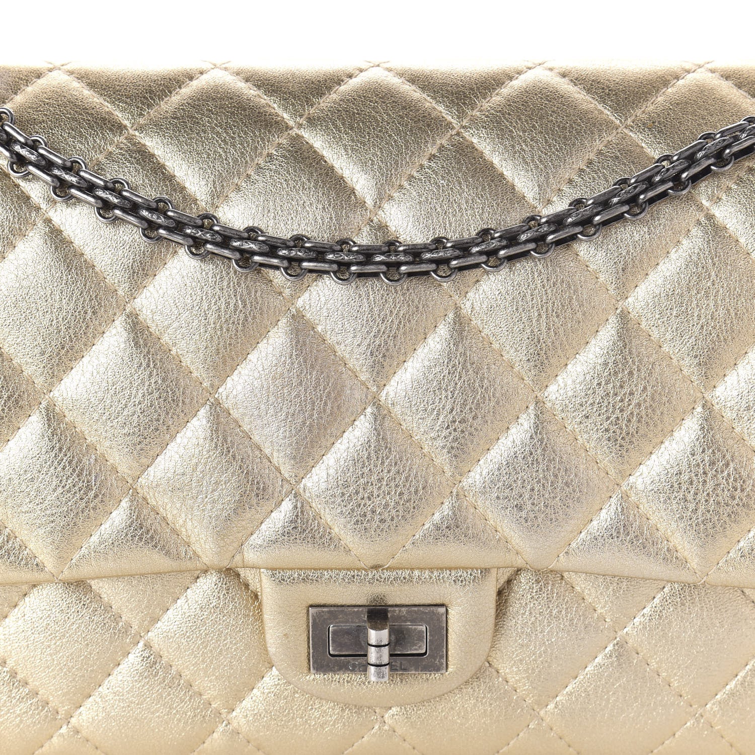 Chanel Metallic Calfskin Quilted 2.55 Reissue 226 Flap Gold 10 of 12