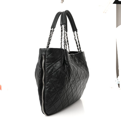 Chanel Caviar Quilted Expandable Zip Shoulder Bag Black 3 of 17