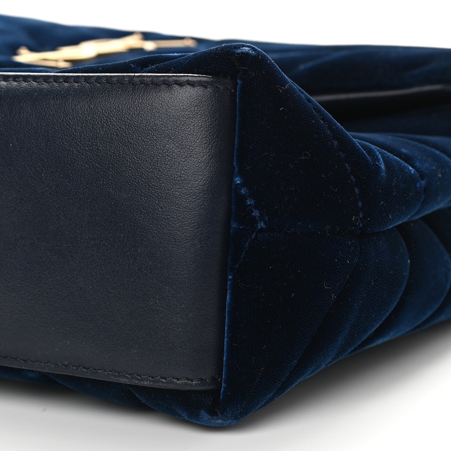 Velvet Y Quilted Monogram Small Loulou Chain Satchel Medium Blue