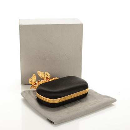 Alexander McQueen Satin Butterfly Knuckle Duster Box Clutch Black 4 of 8
