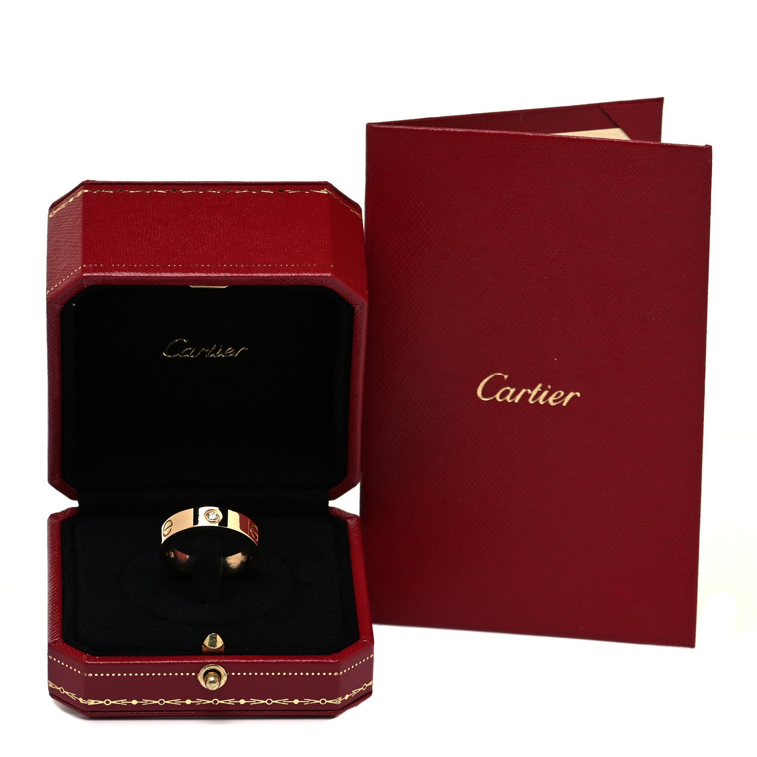Cartier 18K Yellow Gold 3 Diamond 5.5mm LOVE Ring 62 10 5 of 5