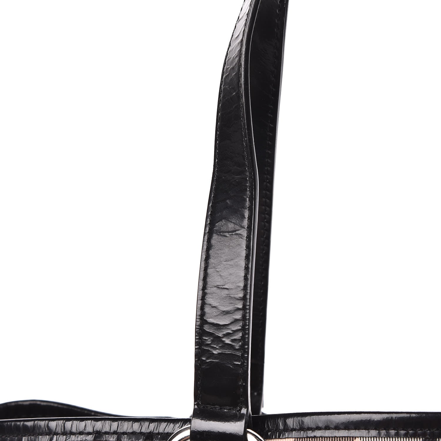Burberry Patent Trim Nova Check Small Nickie Shopper Tote 11 of 22