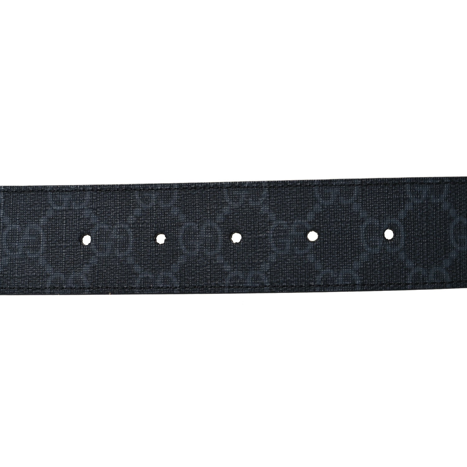 Gucci GG Supreme Monogram Plutone Calfskin Palladium Double G Reversible 37mm Belt 95 38 Black 3 of 6