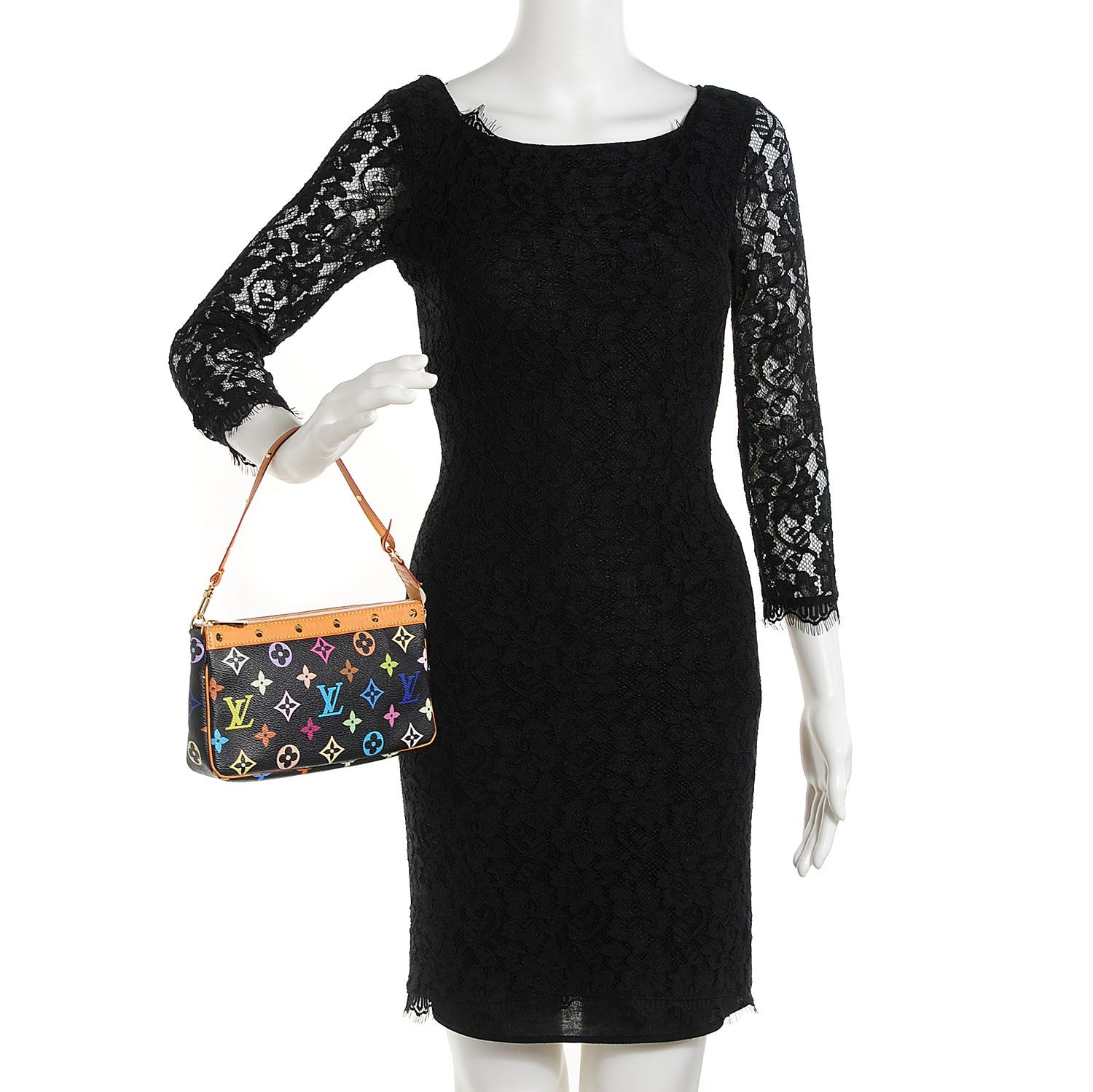 Louis Vuitton Monogram Multicolor Pochette Accessories Black 2 of 8