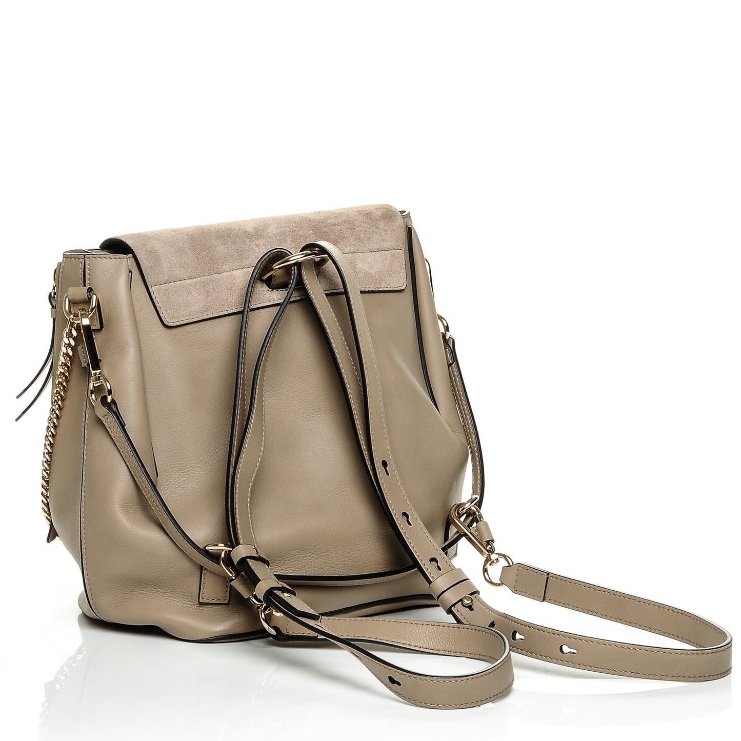 Suede Calfskin Medium Faye Backpack Motty Grey