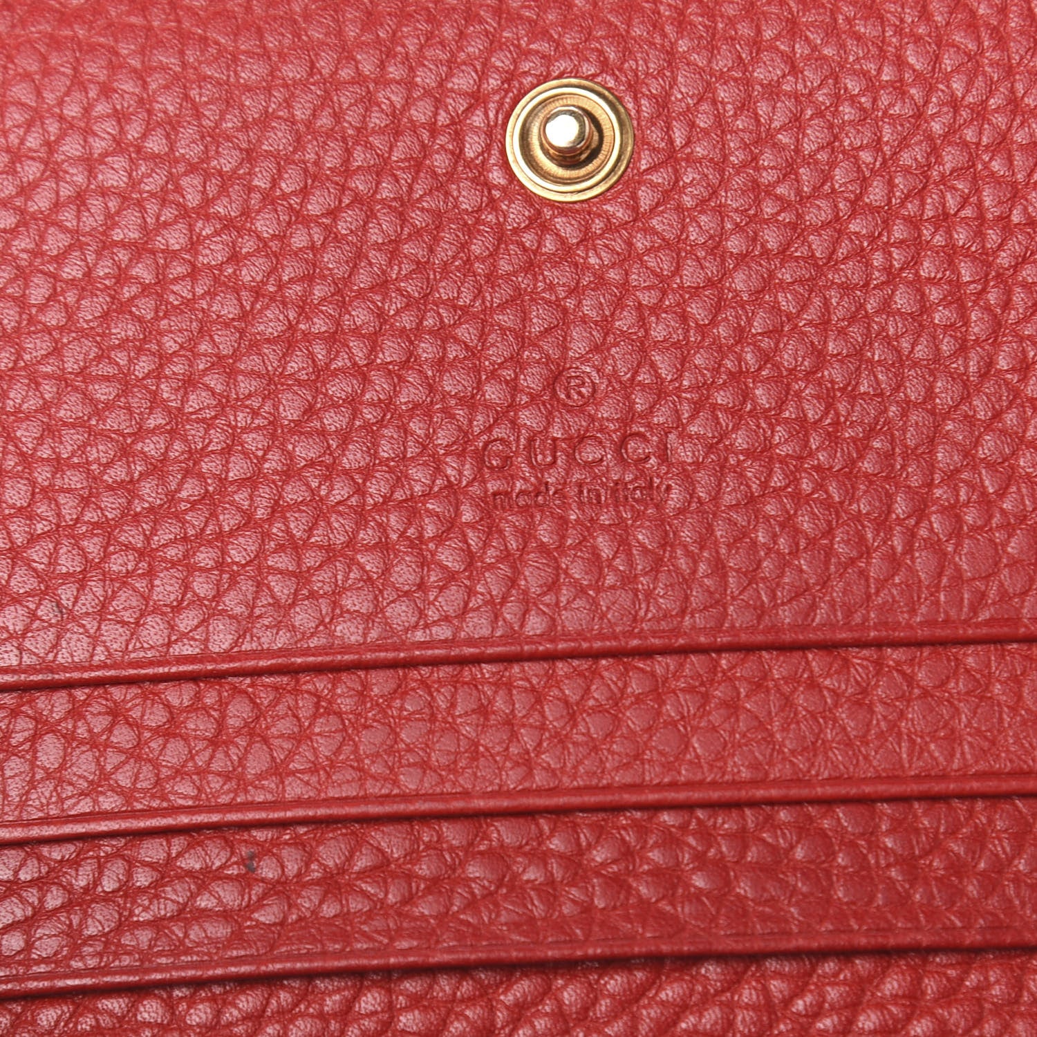 Gucci Pebbled Calfskin Animalier Card Case Red 6 of 7