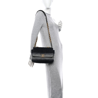 Chanel Wool Quilted Medium Chanel 19 Flap Black Grey 2 of 12