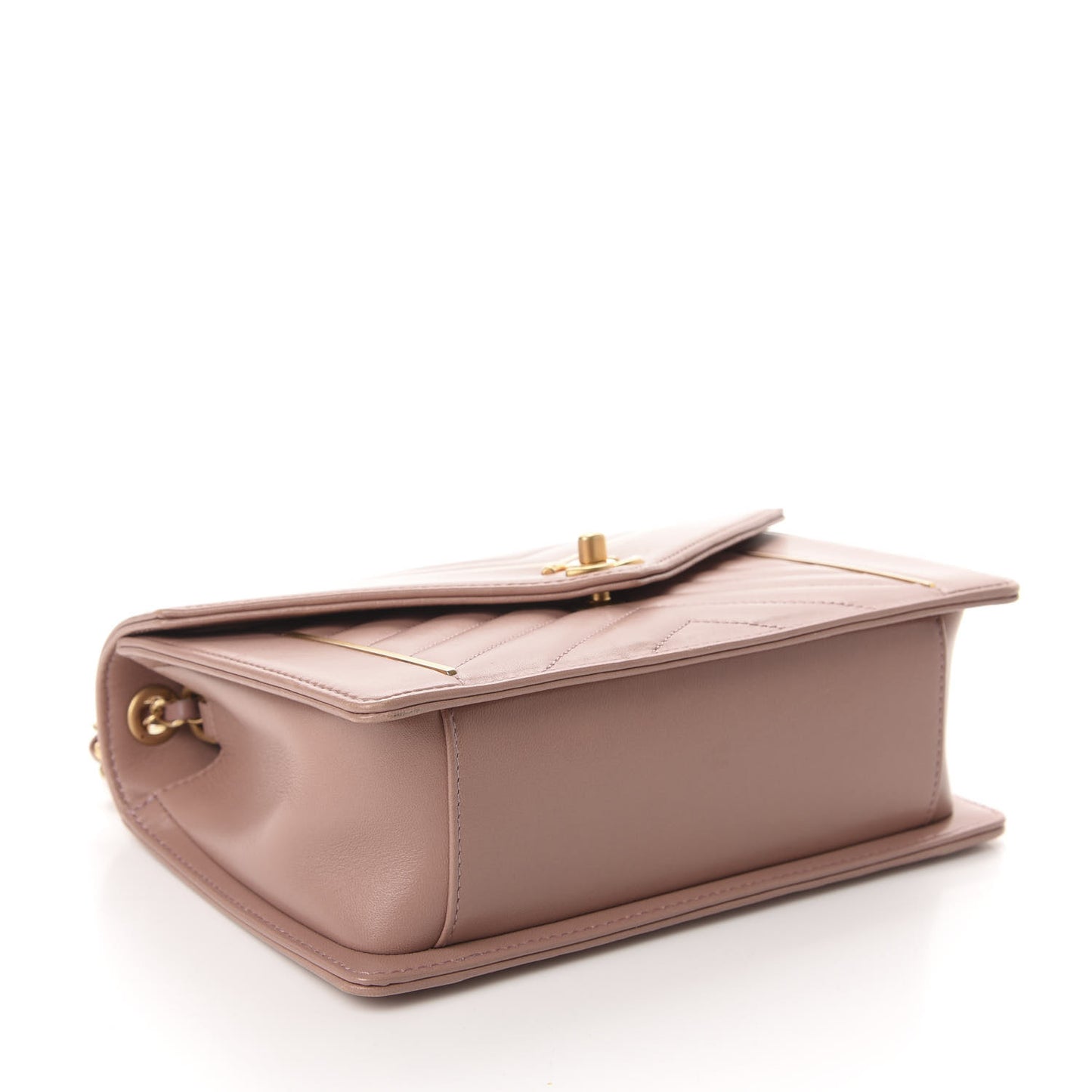 Lambskin Chevron Quilted Flap Beige