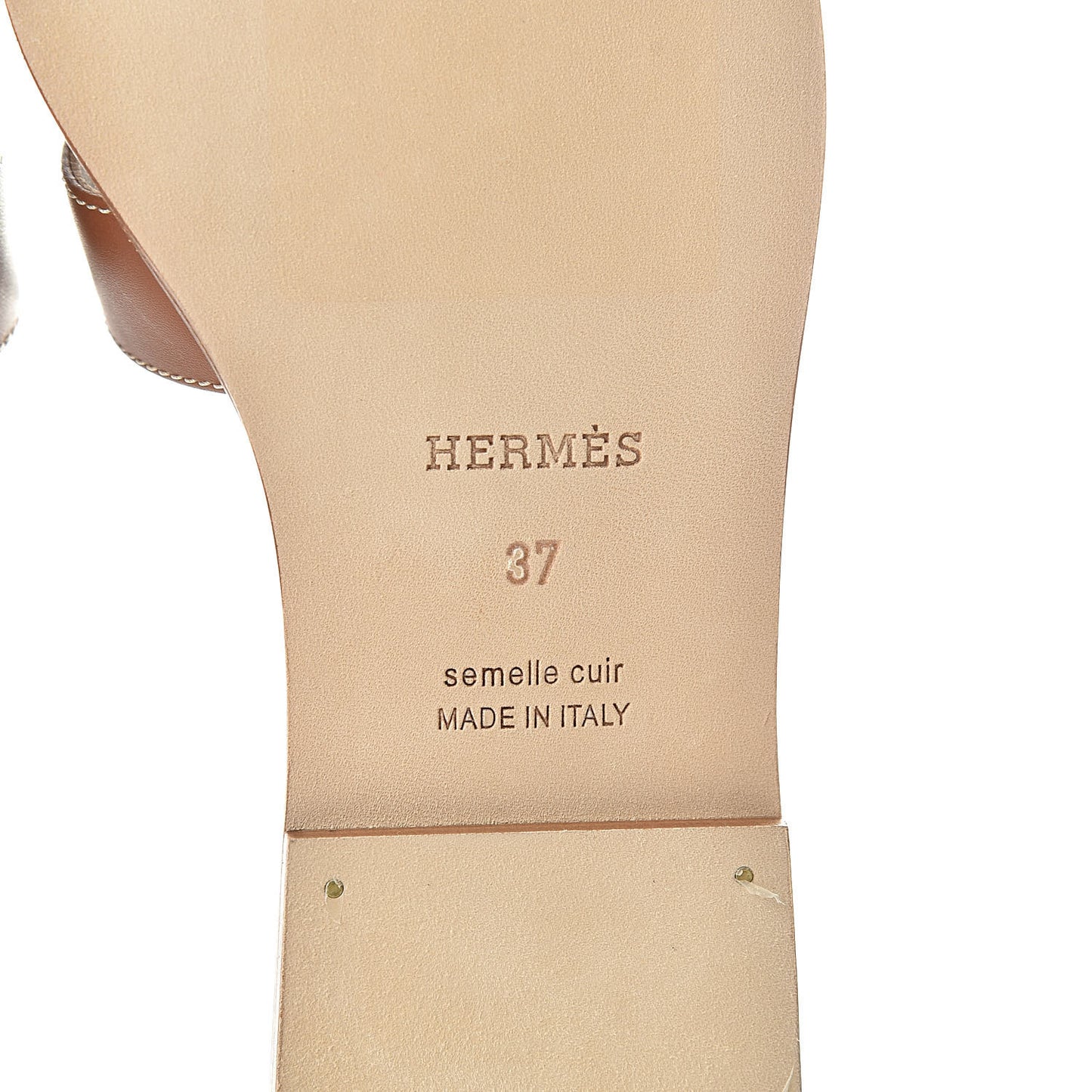 Box Calfskin Oran Sandals 37 Gold