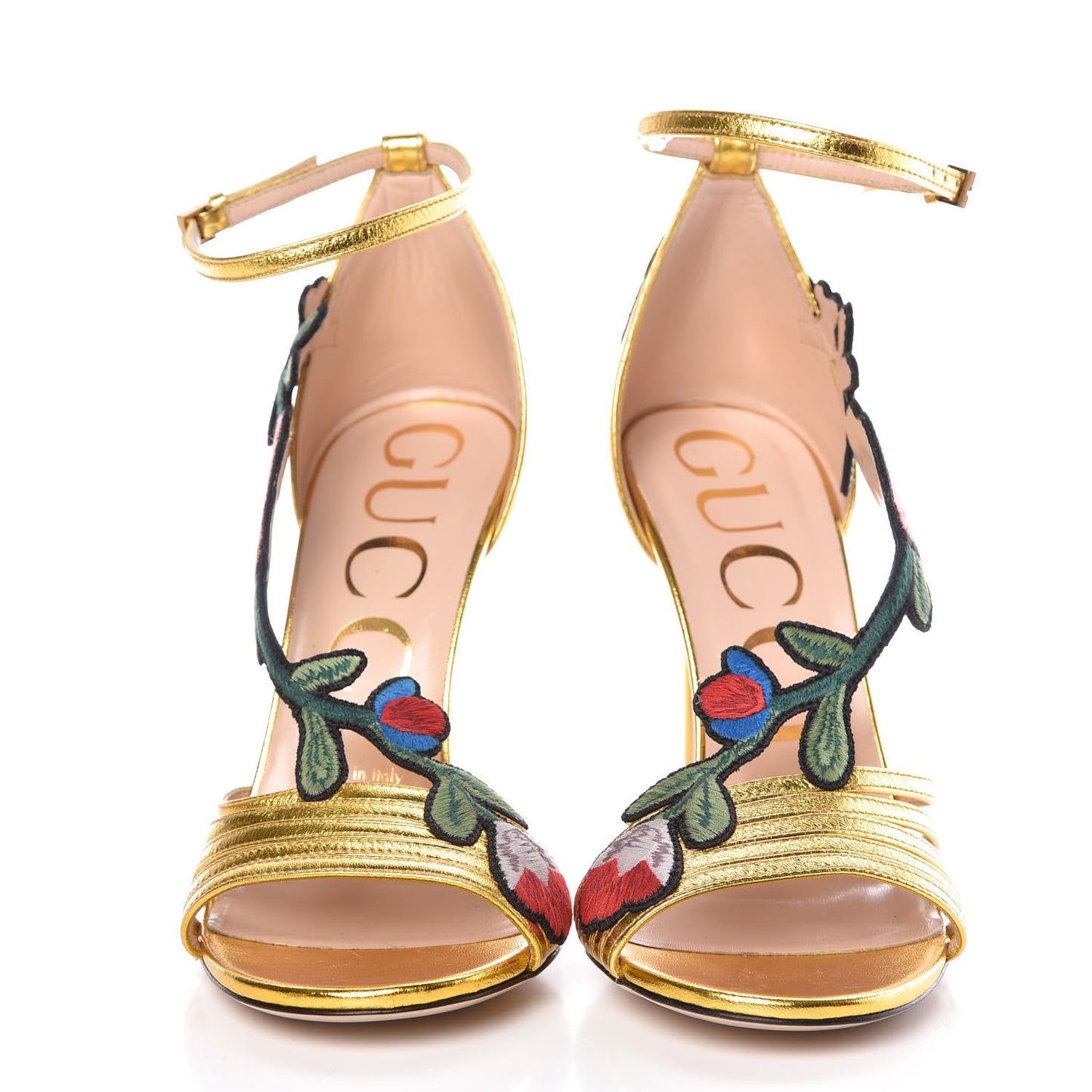 Metallic Nappa Ophelia High Heel Sandals 36 Gold
