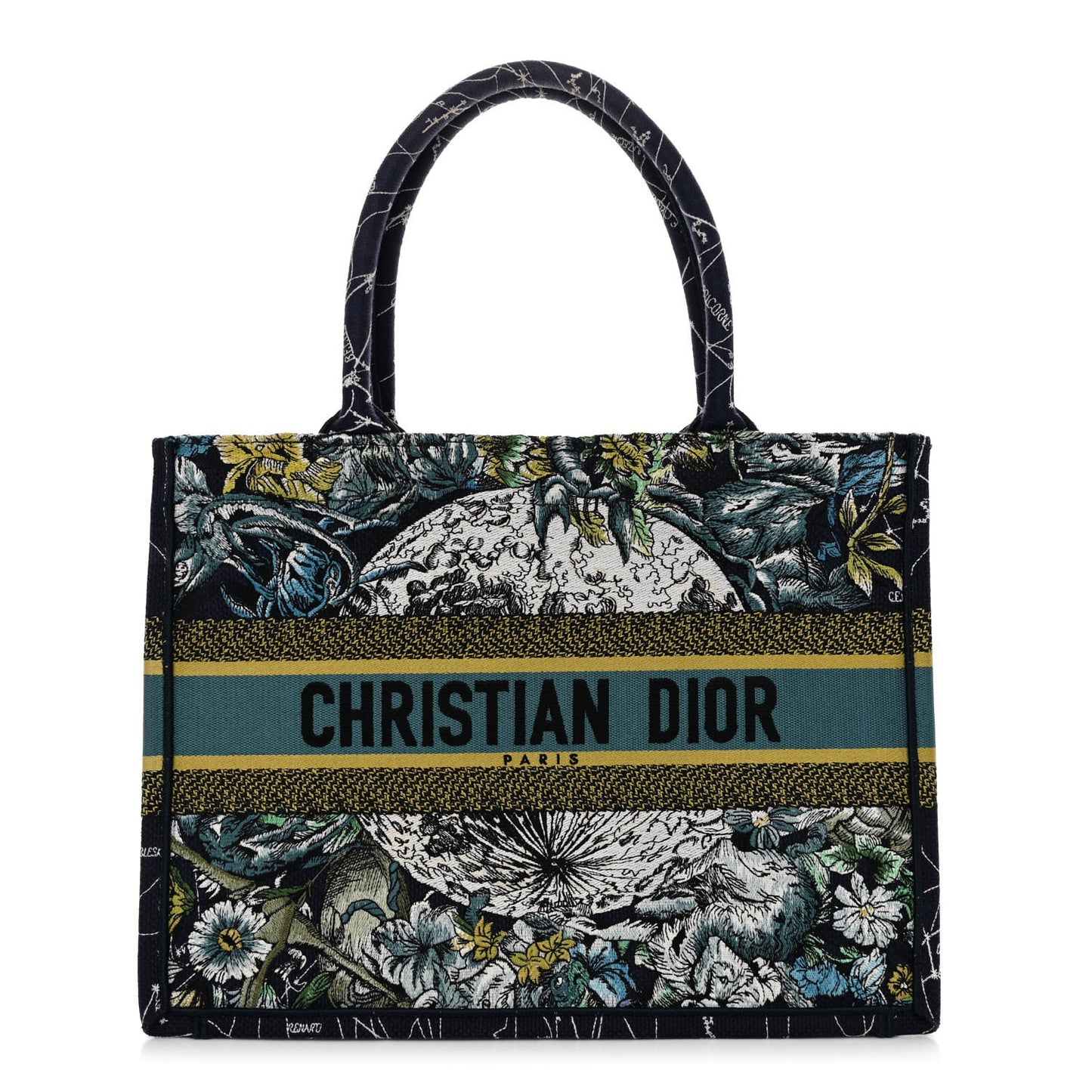 Canvas Embroidered Medium Zodiac Book Tote Blue Multicolor