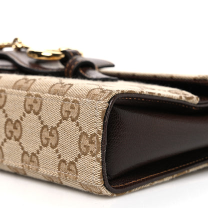 Gucci Monogram Medium Ristretto Horsebit Flap Shoulder Bag Sand Brown 10 of 10