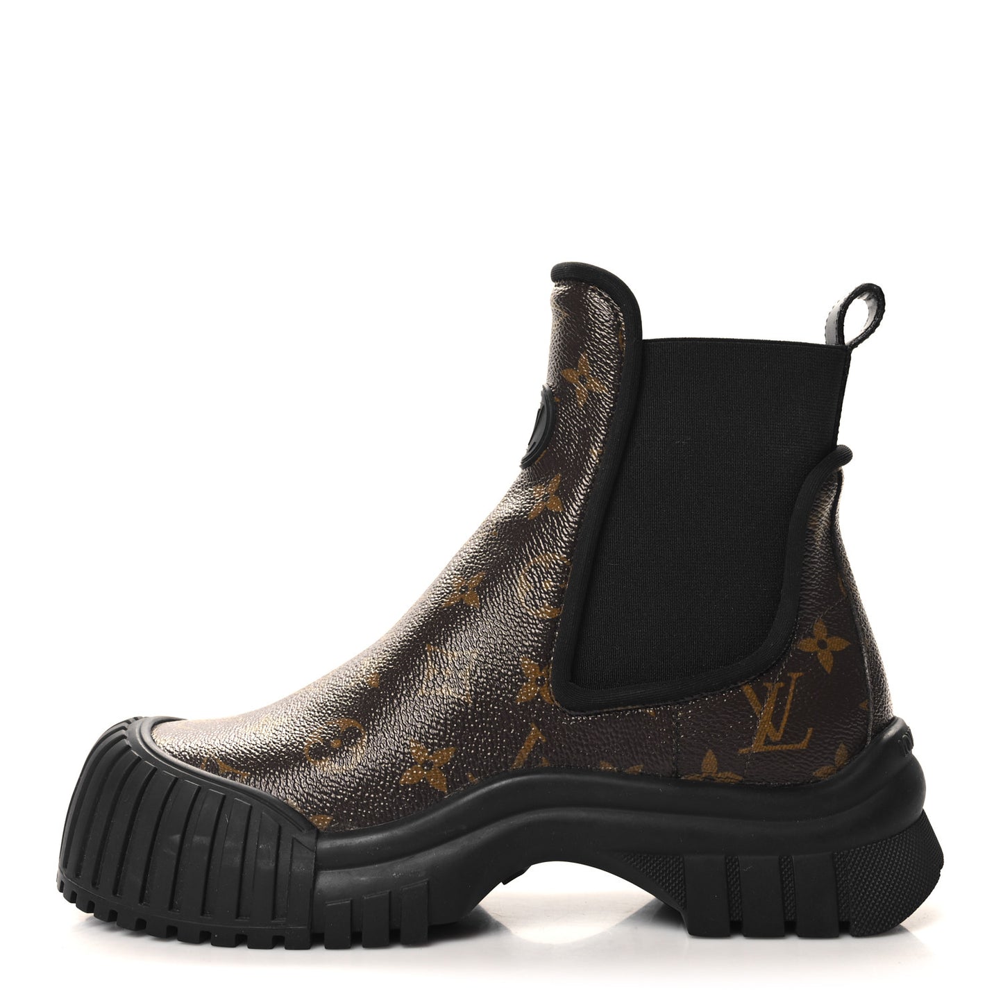 Patent Monogram Ruby Flat Ankle Boots 38 Black