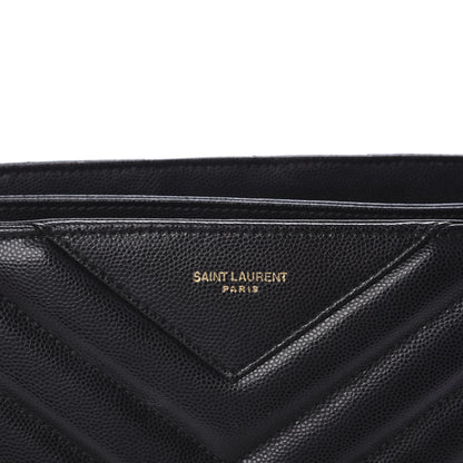 Saint Laurent Grain De Poudre Matelasse Chevron Medium Tribeca Shopping Bag Black 13 of 13