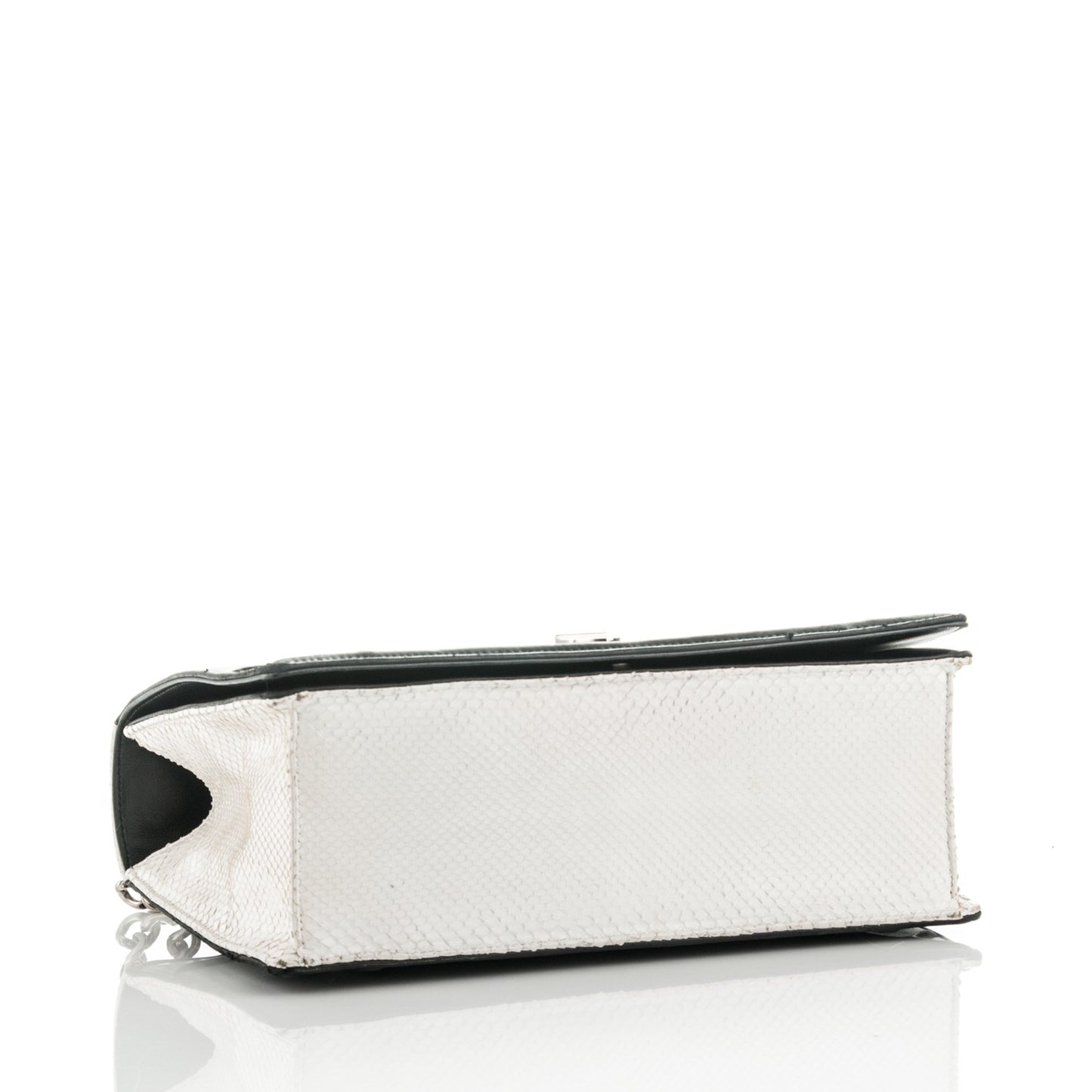 Lambskin Python Large Diorama Flap Bag Black White