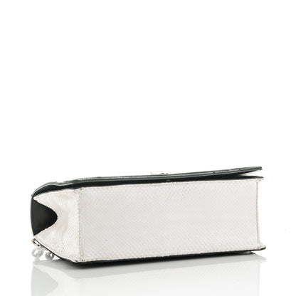 Christian Dior Lambskin Python Large Diorama Flap Bag Black White 4 of 8