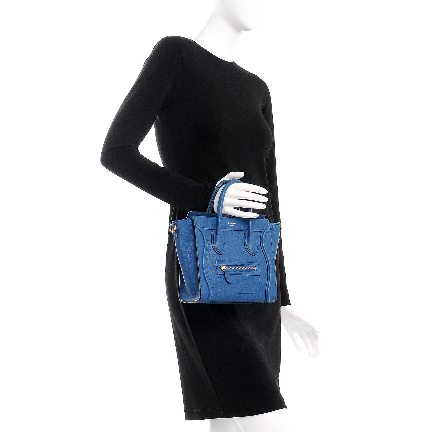 Celine Goatskin Nano Luggage Sea 3 of 9