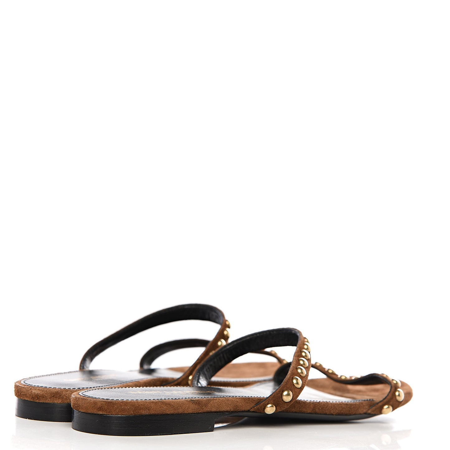 Suede Embellished Kiki Sandals 37.5 Brown