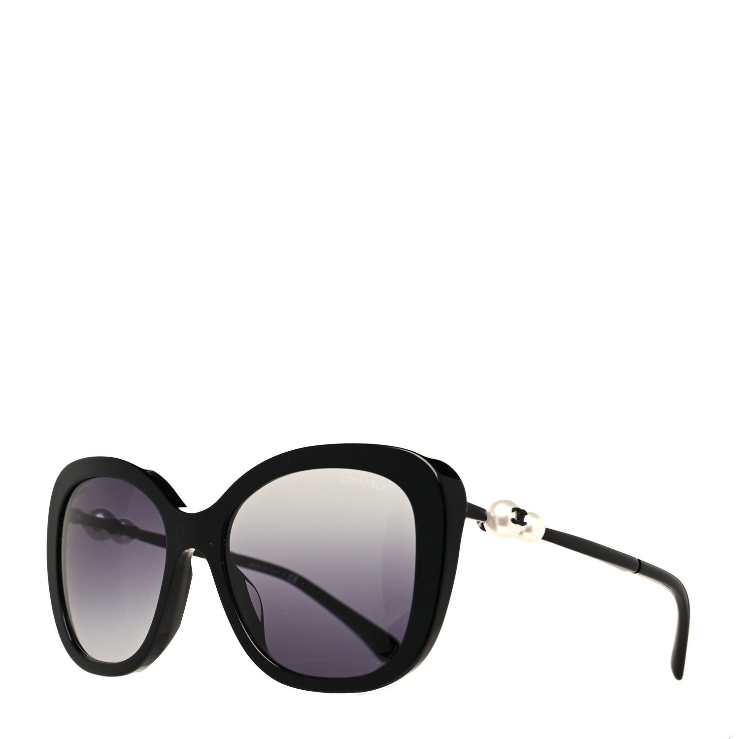 Chanel Acetate Butterfly Winter Pearl Sunglasses 5339-H Black 1 of 7