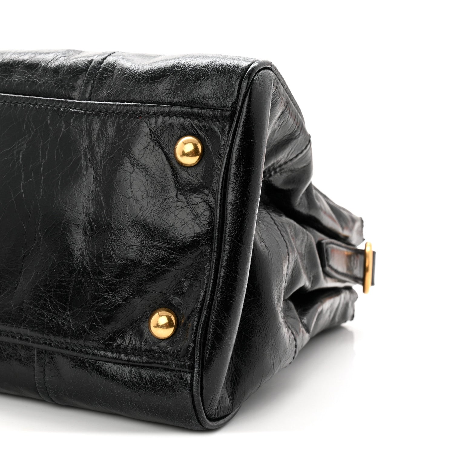 Miu Miu Vitello Shine Top Handle Satchel Black 8 of 8