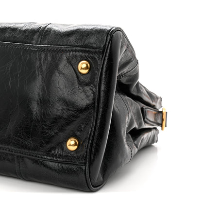 Miu Miu Vitello Shine Top Handle Satchel Black 8 of 8