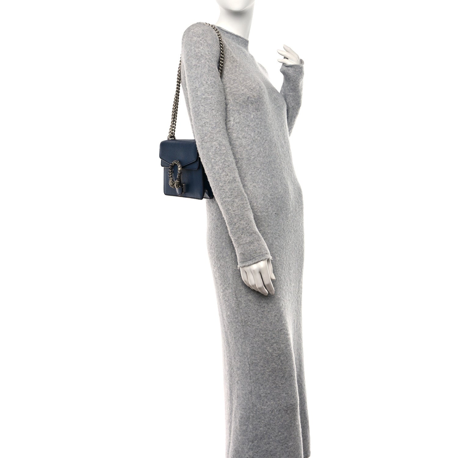 Gucci Dollar Calfskin Crystal Mini Dionysus Shoulder Bag Blue Agata Montana Sapphire 2 of 10