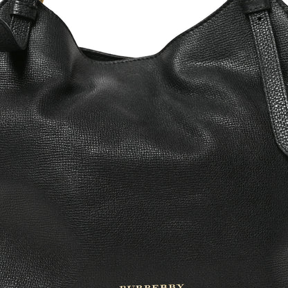 Burberry Grainy Calfskin House Check Small Canterbury Tote Black 7 of 10