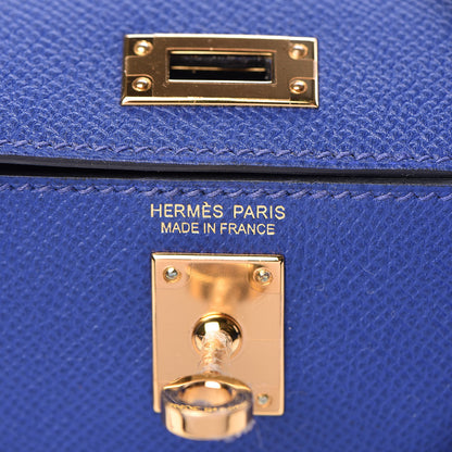 Hermes Epsom Mini Kelly Sellier 20 Bleu Electrique 10 of 35