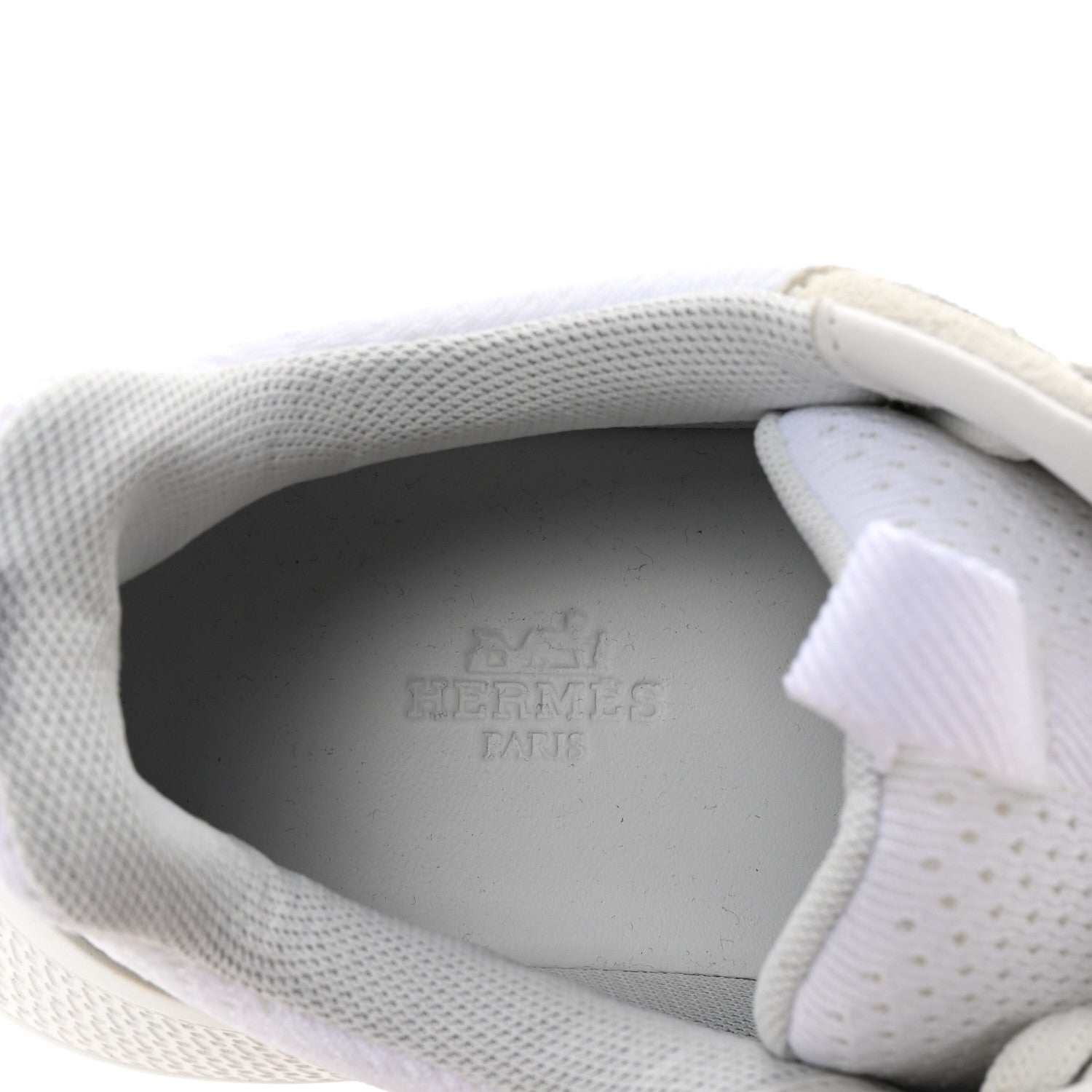 Hermes Technical Knit Suede Heros Sneakers 38 White 8 of 9