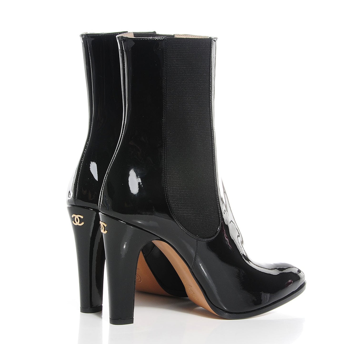 Patent Calfskin CC Boots 41.5 Black