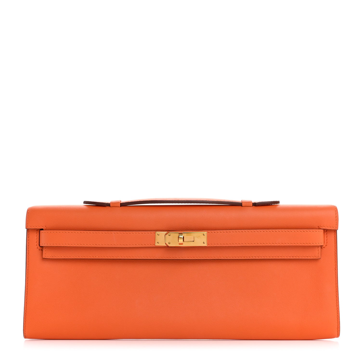 Hermes Swift Kelly Cut Clutch Pochette Orange 1 of 10