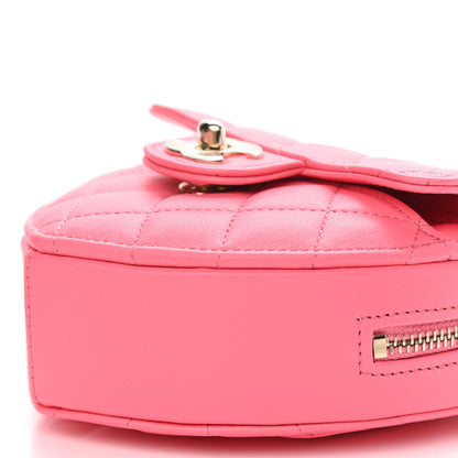 Chanel Lambskin Quilted CC In Love Heart Clutch With Chain Pink 10 of 11
