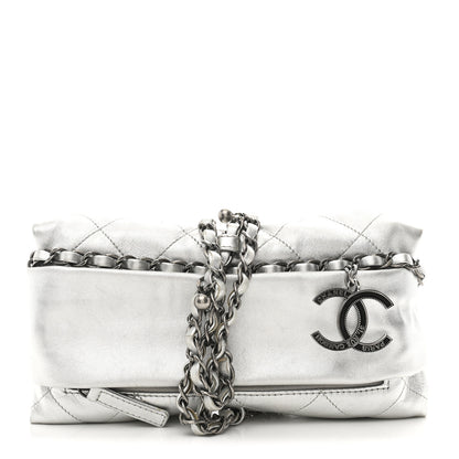 Chanel Metallic Calfskin Quilted Baluchon Silver 1 of 11