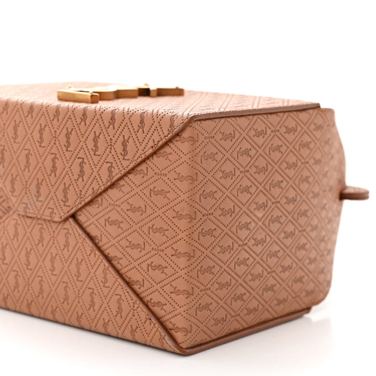 Calfskin Monogram Take Away Box Dusty Vintage Brown Gold
