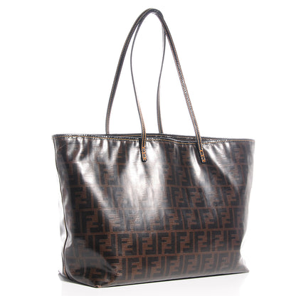 Fendi Zucca Spalmati Matrioska Roll Tote Tobacco Black 3 of 9