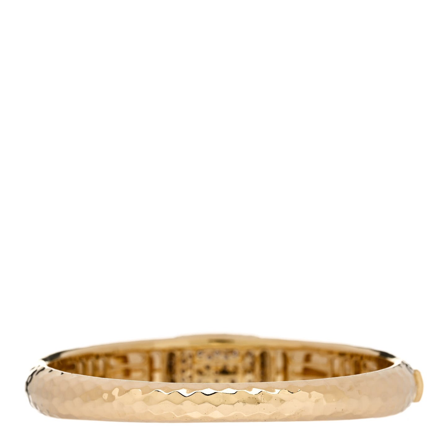 18K Yellow Gold Diamond Martellato Bangle Bracelet