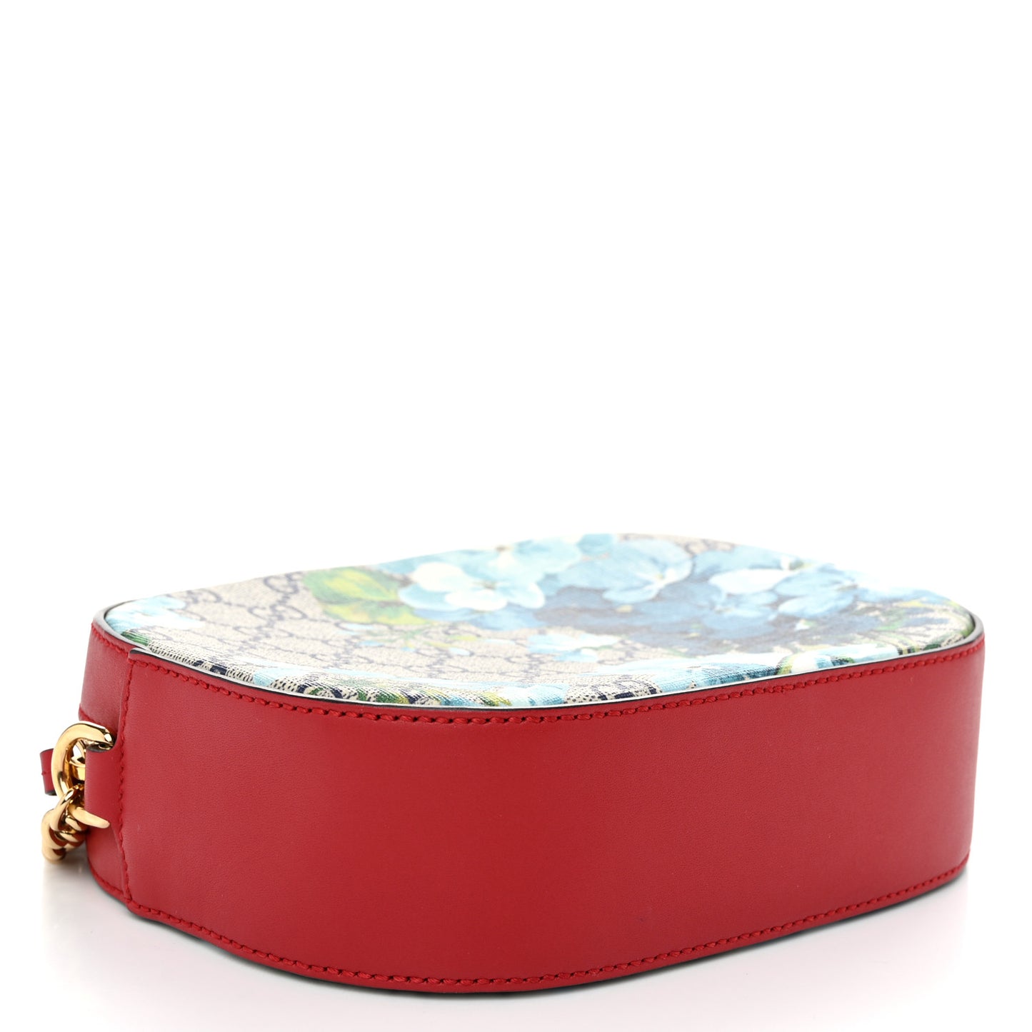 GG Supreme Monogram Blooms Mini Chain Shoulder Bag Beige Blue Navy Hibiscus Red