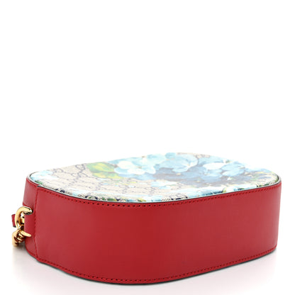 Gucci GG Supreme Monogram Blooms Mini Chain Shoulder Bag Beige Blue Navy Hibiscus Red 4 of 10