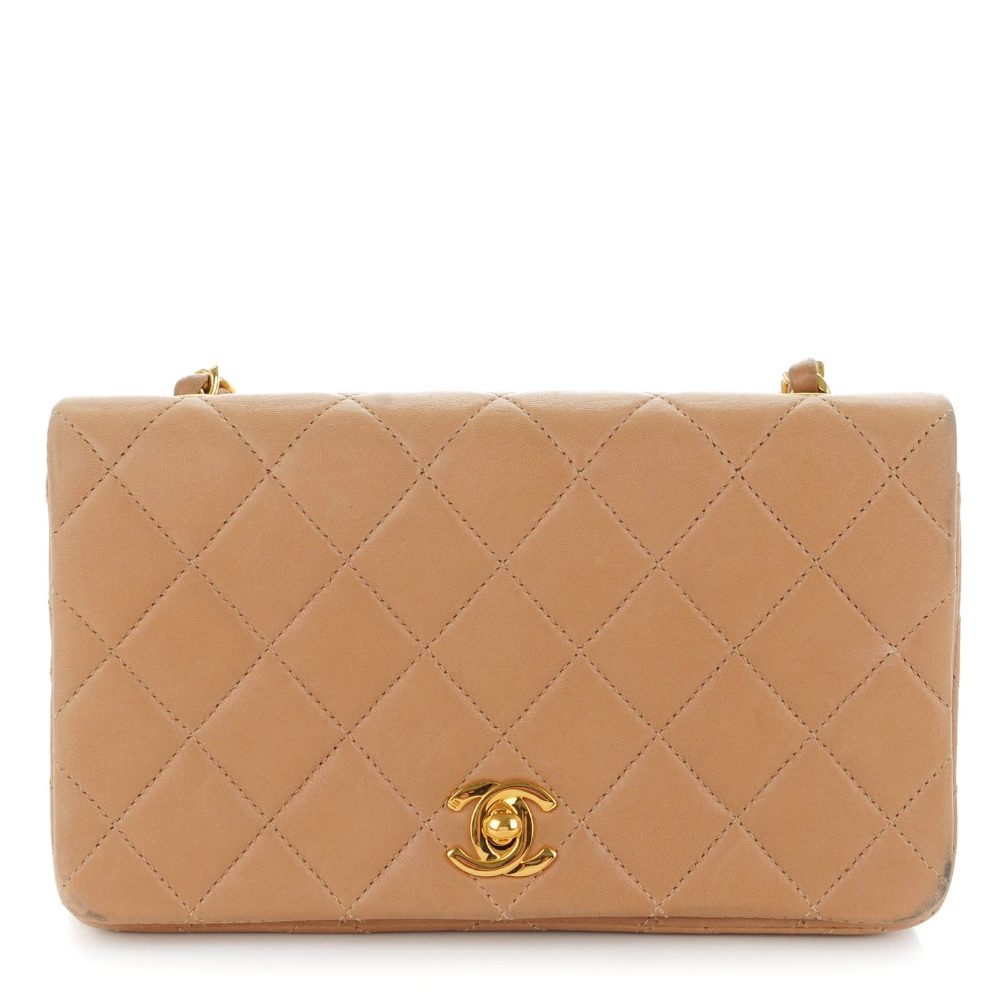 Lambskin Quilted Mini Flap Beige