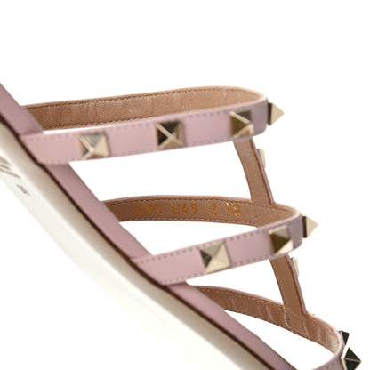 Valentino Garavani Nappa Rockstud Caged Flat Slide Sandals 38 Water Rose 8 of 11