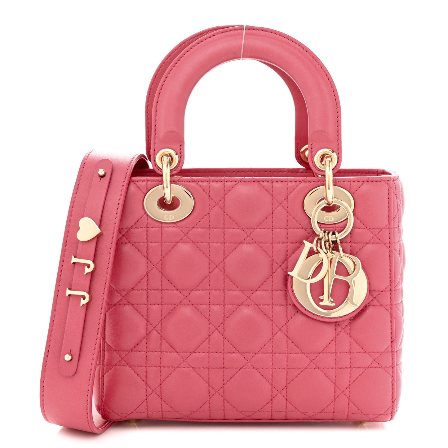 Lambskin Cannage Small My ABCDior Lady Dior Coral