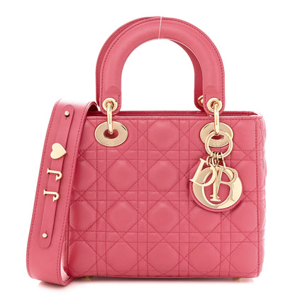 Christian Dior Lambskin Cannage Small My ABCDior Lady Dior Coral 1 of 10